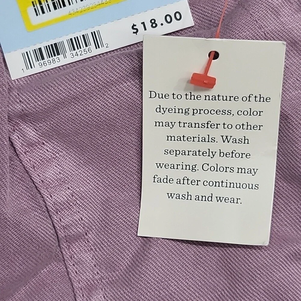 Kids Girls Pull On Utility Pants with Pockets Medium Size 8 Light Plum Purple